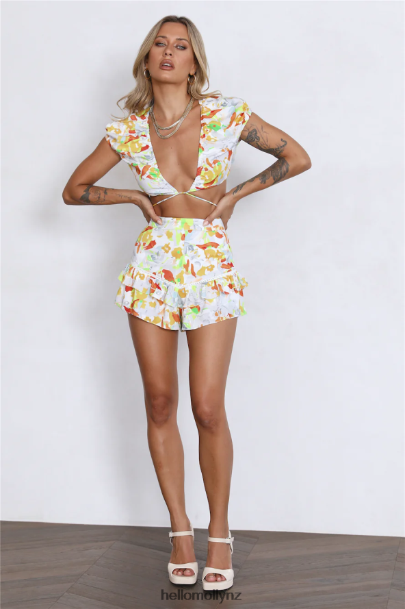Hello Molly Clouded Shorts Yellow PBN8869146 Clothing