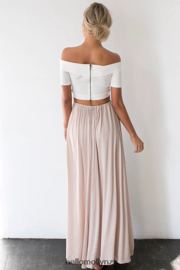 Hello Molly Against The Tides Maxi Skirt Beige PBN8869606 Clothing