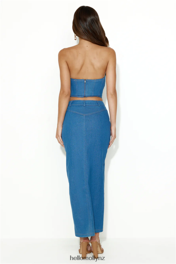 Hello Molly Always The Trendsetter Denim Maxi Skirt Blue PBN8869582 Clothing