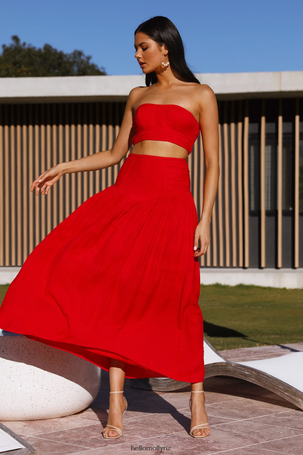 Hello Molly Call Me Away Maxi Skirt Red PBN8869248 Clothing