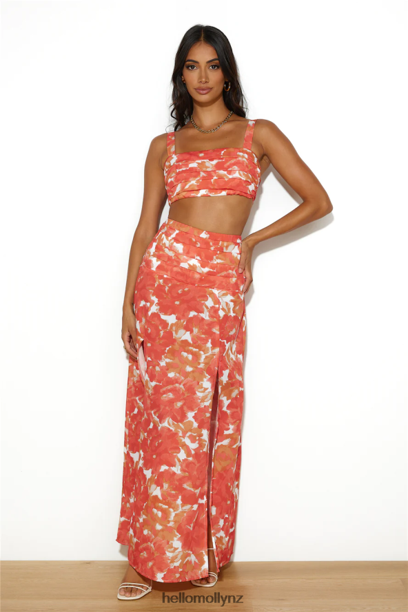 Hello Molly Dancing Under The Glow Maxi Skirt Orange PBN8869639 Clothing