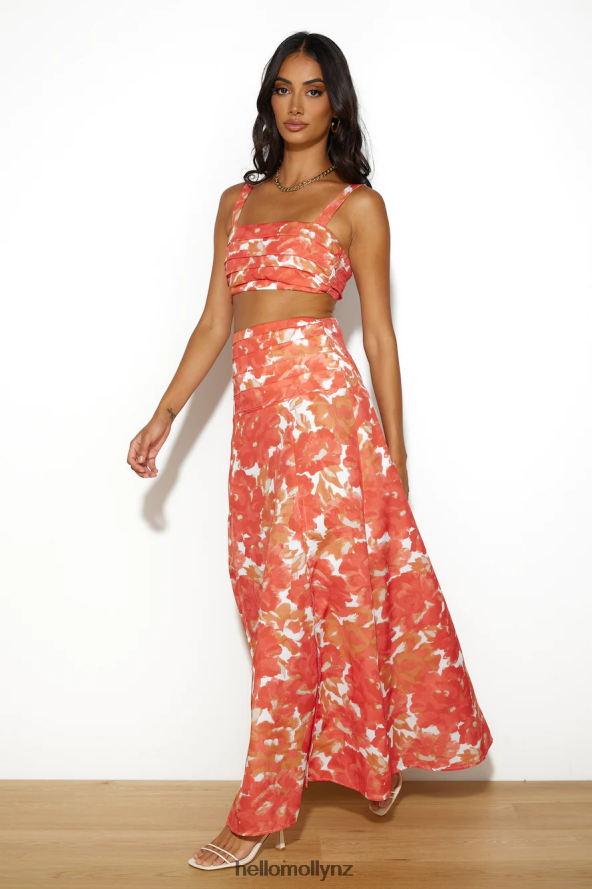 Hello Molly Dancing Under The Glow Maxi Skirt Orange PBN8869639 Clothing