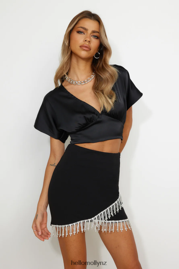 Hello Molly Glitzy Vibes Mini Skirt Black PBN8869438 Clothing