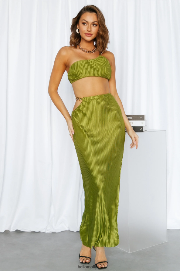 Hello Molly Make Me Feel Maxi Skirt Green PBN8869225 Clothing