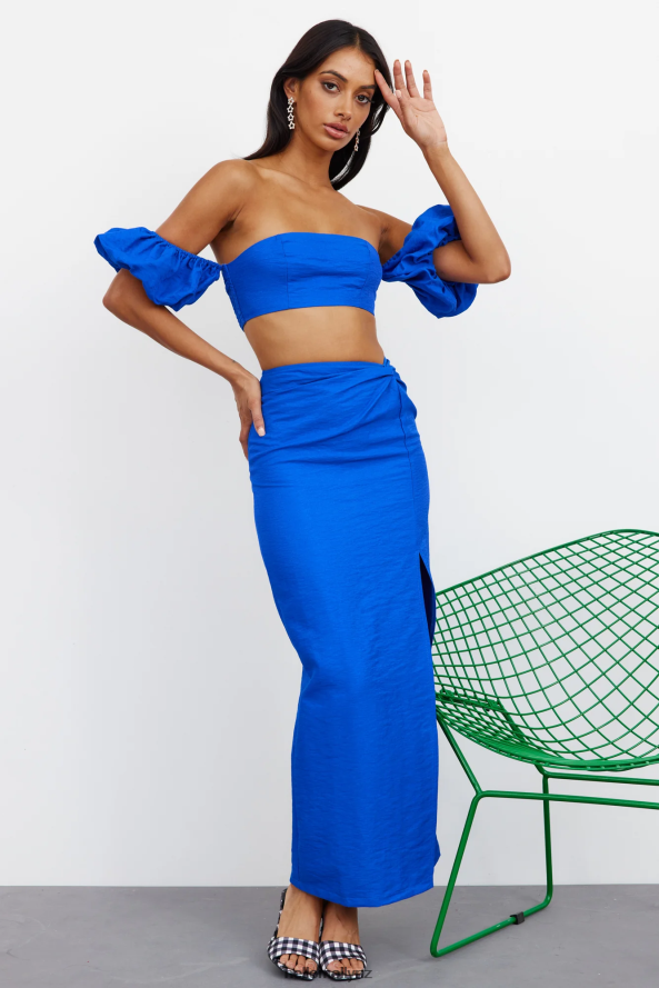 Hello Molly My Love Dive Maxi Skirt Blue PBN8869657 Clothing