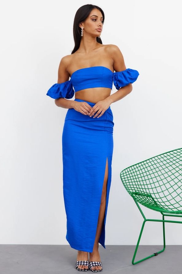 Hello Molly My Love Dive Maxi Skirt Blue PBN8869657 Clothing