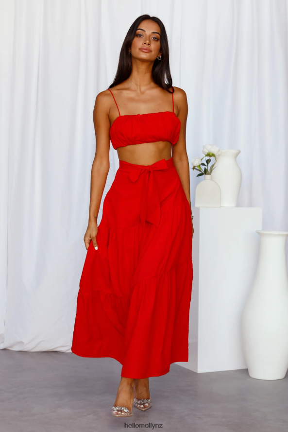 Hello Molly Our World Maxi Skirt Red PBN8869341 Clothing