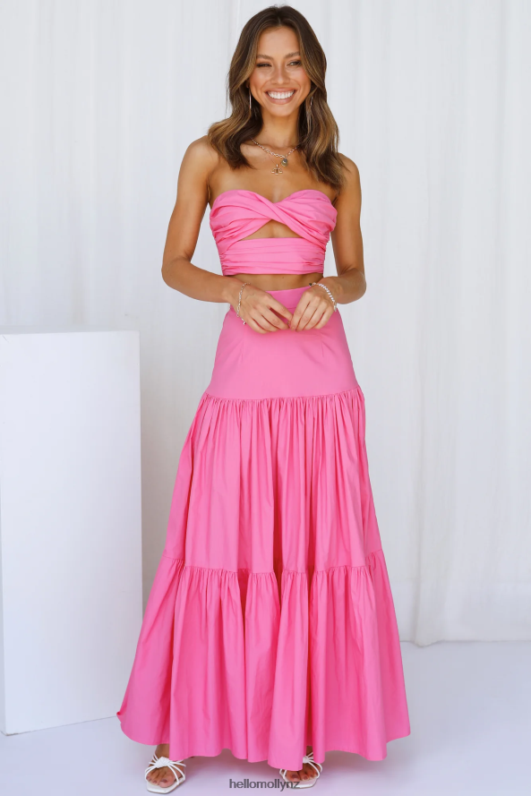 Hello Molly RUNAWAY Ayla Maxi Skirt Hot Pink PBN8869666 Clothing