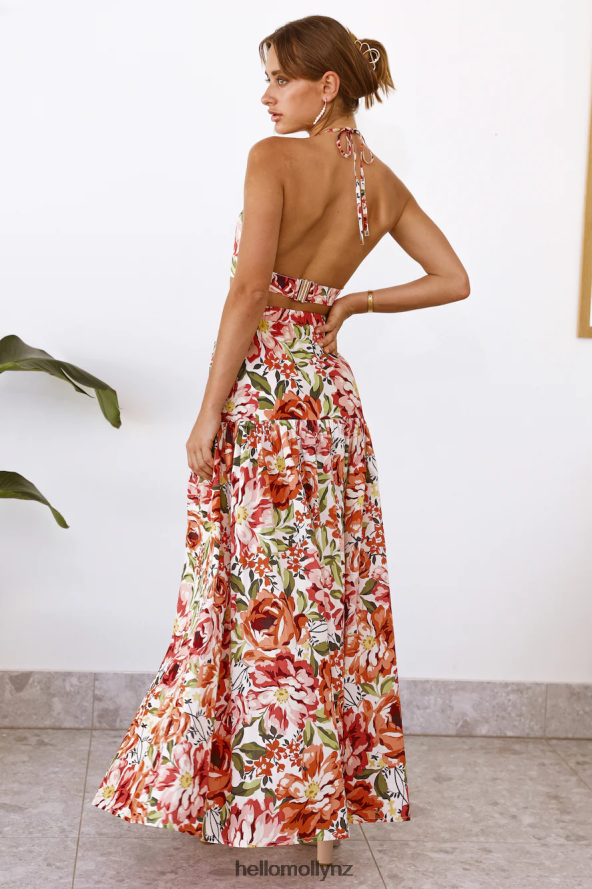 Hello Molly SEVEN WONDERS Madeira Maxi Skirt Orange Floral PBN8869243 Clothing