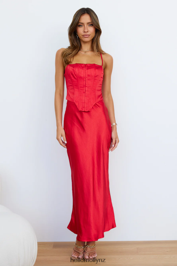 Hello Molly Tripped Off Midi Skirt Red PBN8869215 Clothing