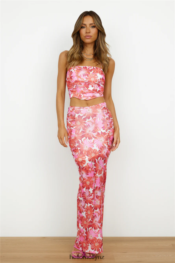 Hello Molly Tropical Bloom Maxi Skirt Pink PBN8869648 Clothing