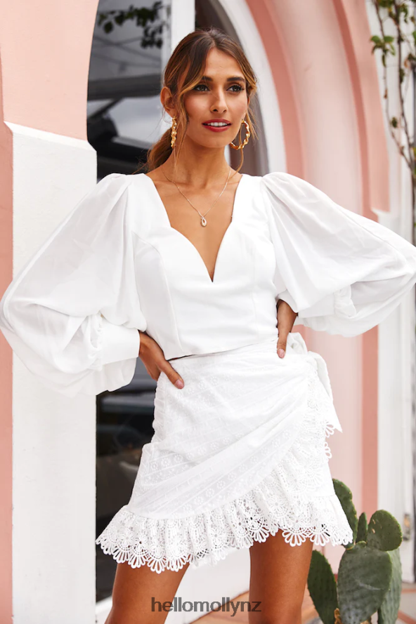 Hello Molly Whole Hearted Mini Skirt White PBN8869128 Clothing