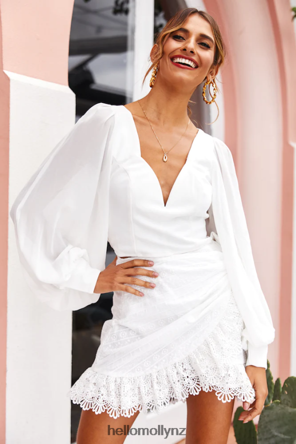 Hello Molly Whole Hearted Mini Skirt White PBN8869128 Clothing