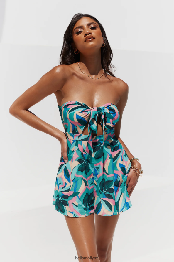 Hello Molly Lei On The Beach Romper Blue PBN8867846 Clothing