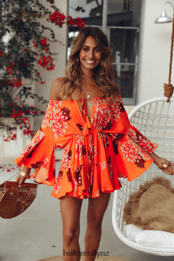 Hello Molly Moral Of The Story Romper Orange PBN8867927 Clothing