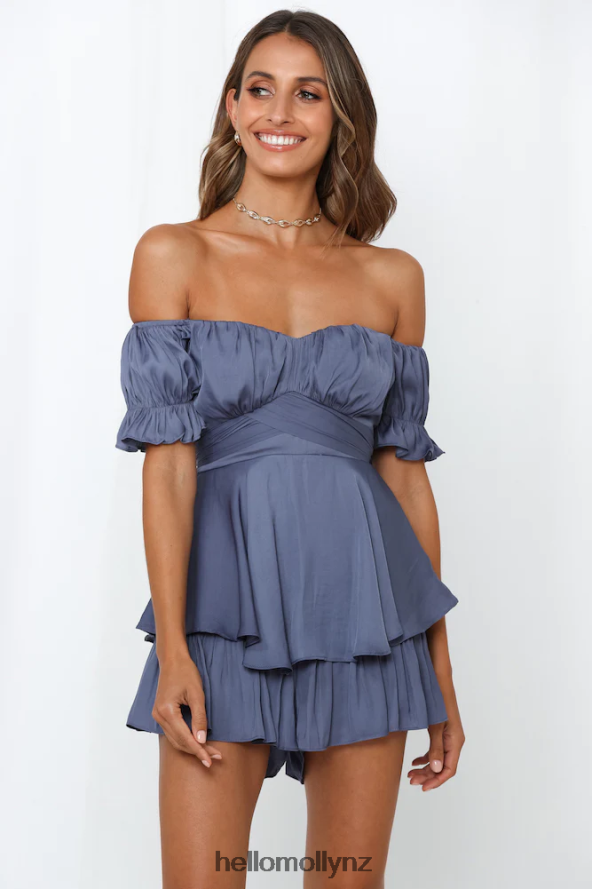 Hello Molly Proper Credit Romper Midnight Blue PBN8867861 Clothing