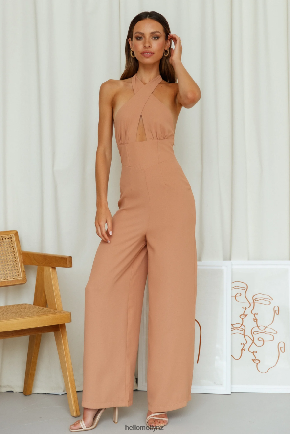 Hello Molly Stick To Me Jumpsuit Tan PBN8867738 Clothing