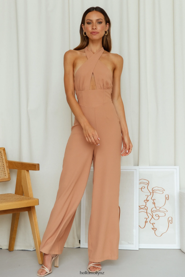 Hello Molly Stick To Me Jumpsuit Tan PBN8867738 Clothing