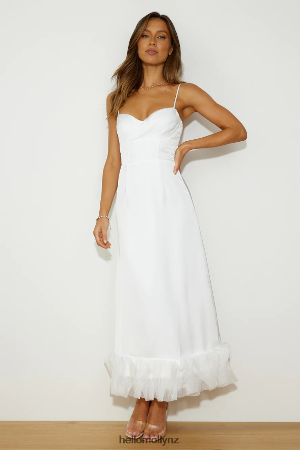 Hello Molly All Your Attention Satin Maxi Dress White PBN8865941 Clothing