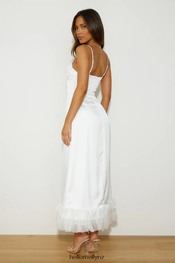 Hello Molly All Your Attention Satin Maxi Dress White PBN8865941 Clothing