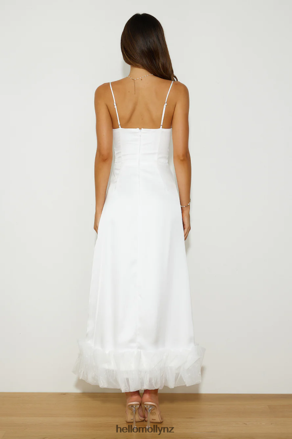 Hello Molly All Your Attention Satin Maxi Dress White PBN8865941 Clothing