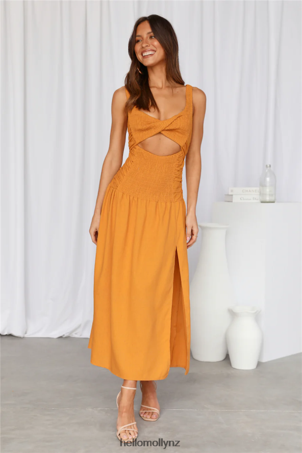 Hello Molly Azure Eyes Maxi Dress Orange PBN8866541 Clothing