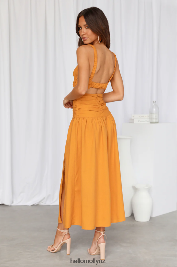 Hello Molly Azure Eyes Maxi Dress Orange PBN8866541 Clothing