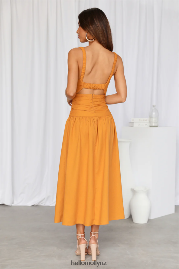 Hello Molly Azure Eyes Maxi Dress Orange PBN8866541 Clothing