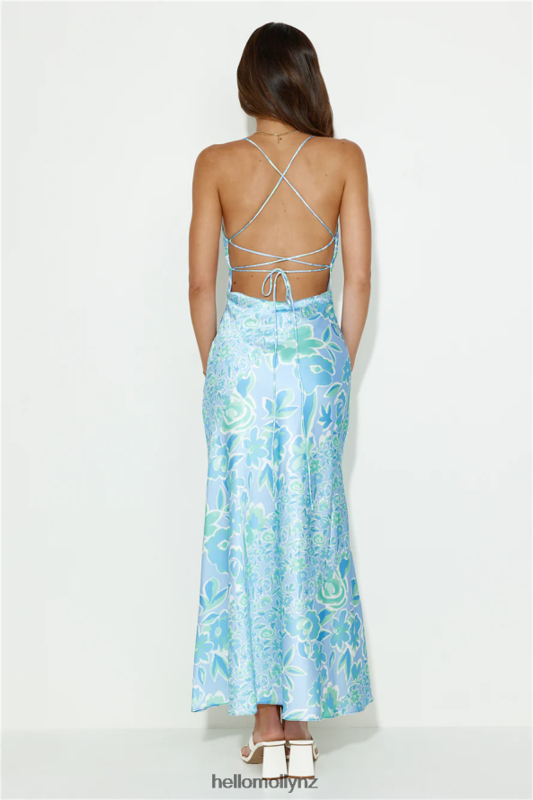 Hello Molly Besties Now Satin Maxi Dress Blue PBN8865461 Clothing
