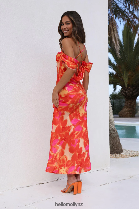 Hello Molly Blooming Version Satin Maxi Dress Orange PBN8865895 Clothing