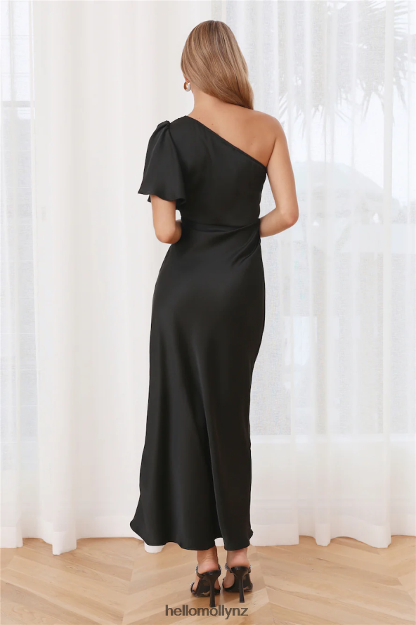 Hello Molly Classy Event Satin Maxi Dress Black PBN8866021 Clothing