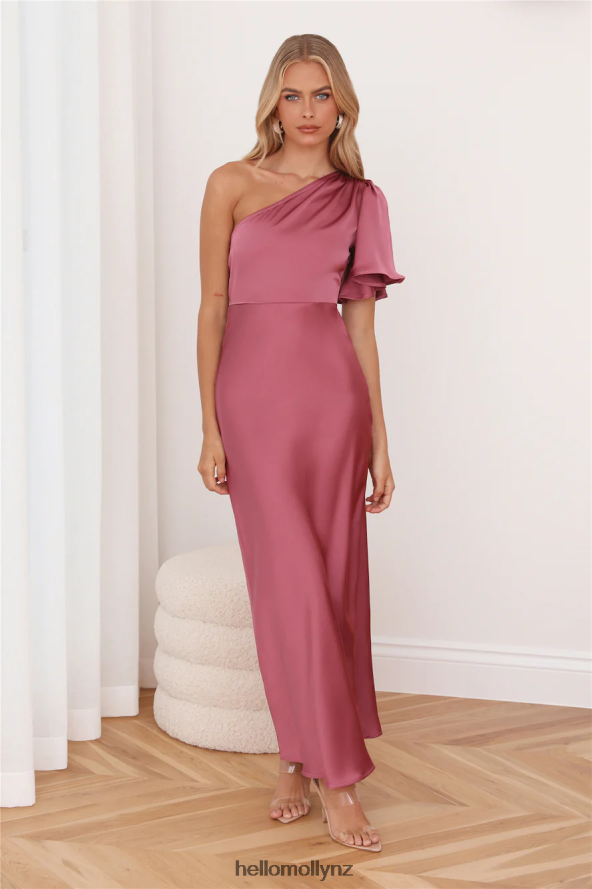 Hello Molly Classy Event Satin Maxi Dress Rose PBN8866055 Clothing
