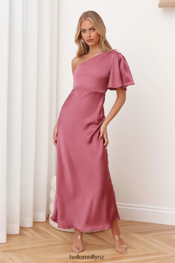 Hello Molly Classy Event Satin Maxi Dress Rose PBN8866055 Clothing