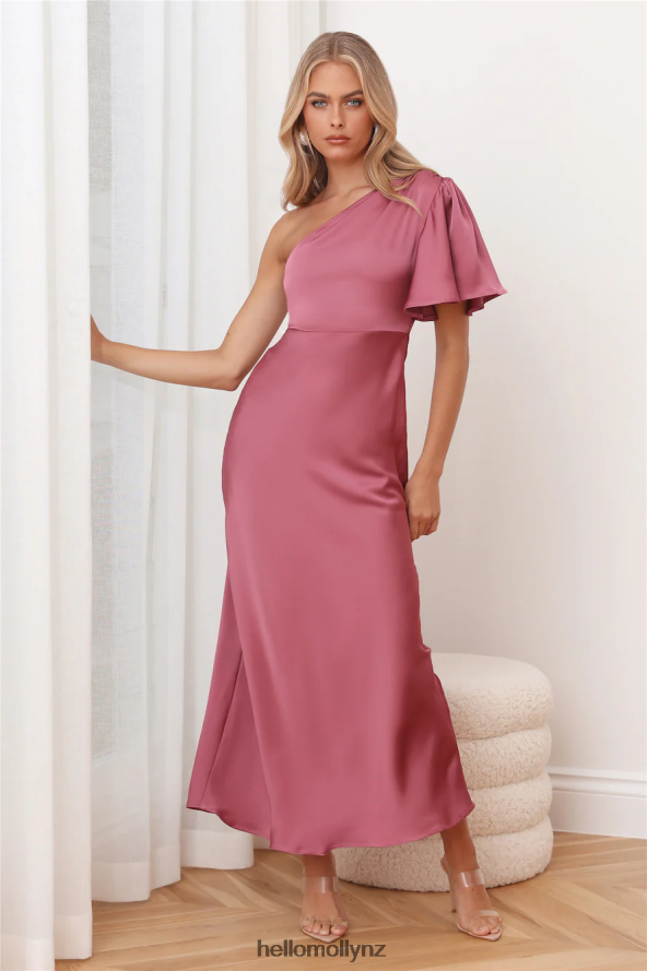 Hello Molly Classy Event Satin Maxi Dress Rose PBN8866055 Clothing