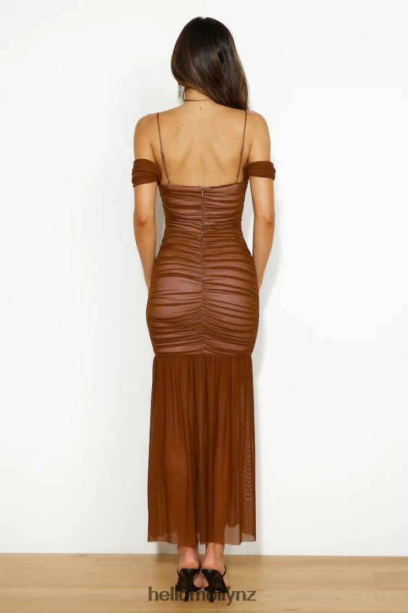 Hello Molly Compliments Maxi Dress Brown PBN8865898 Clothing