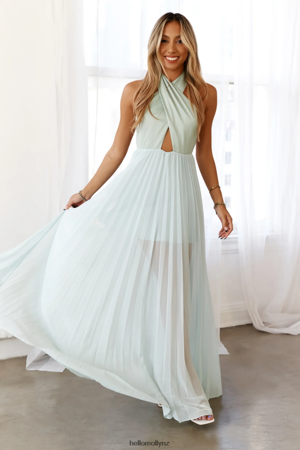 Hello Molly DEAR EMILIA Cascading Horizons Maxi Dress Sage PBN8866741 Clothing
