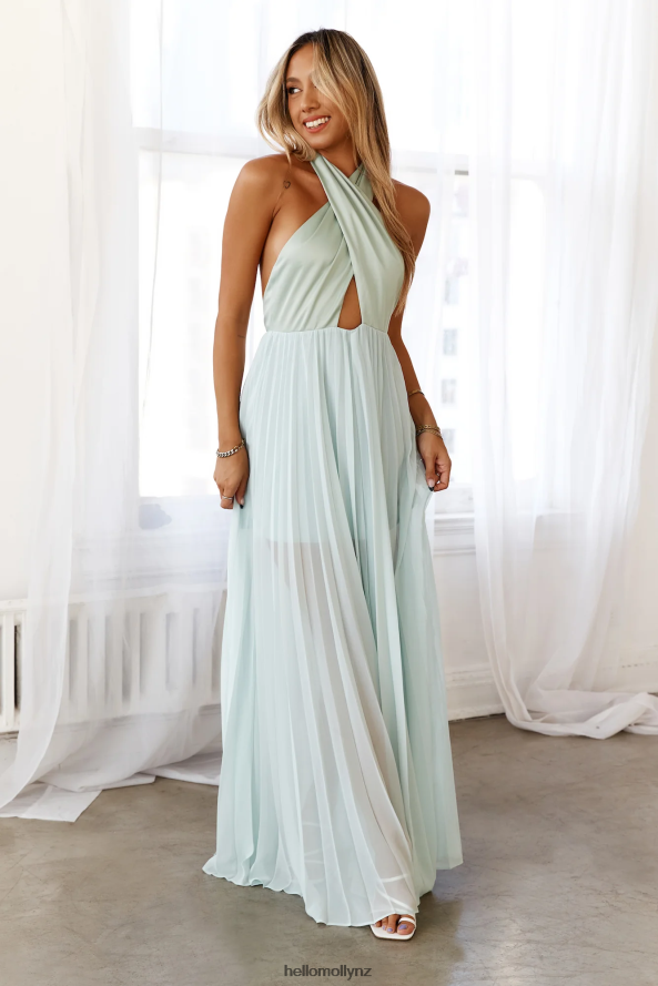 Hello Molly DEAR EMILIA Cascading Horizons Maxi Dress Sage PBN8866741 Clothing