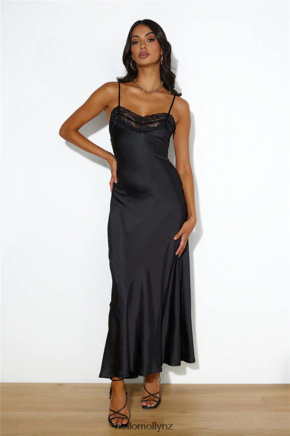 Hello Molly Dreams Of Silk Maxi Dress Black PBN8866042 Clothing