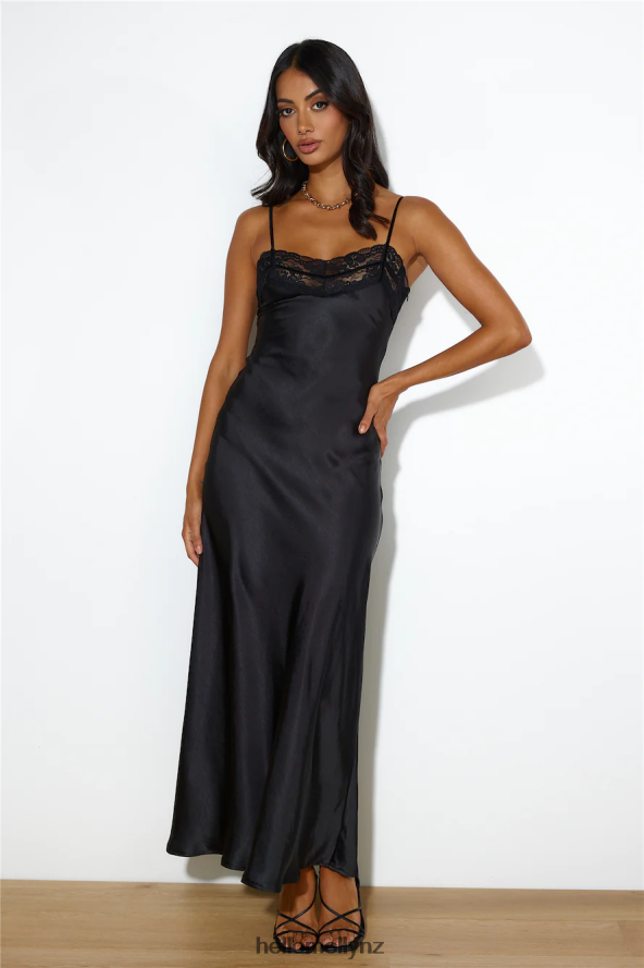Hello Molly Dreams Of Silk Maxi Dress Black PBN8866042 Clothing
