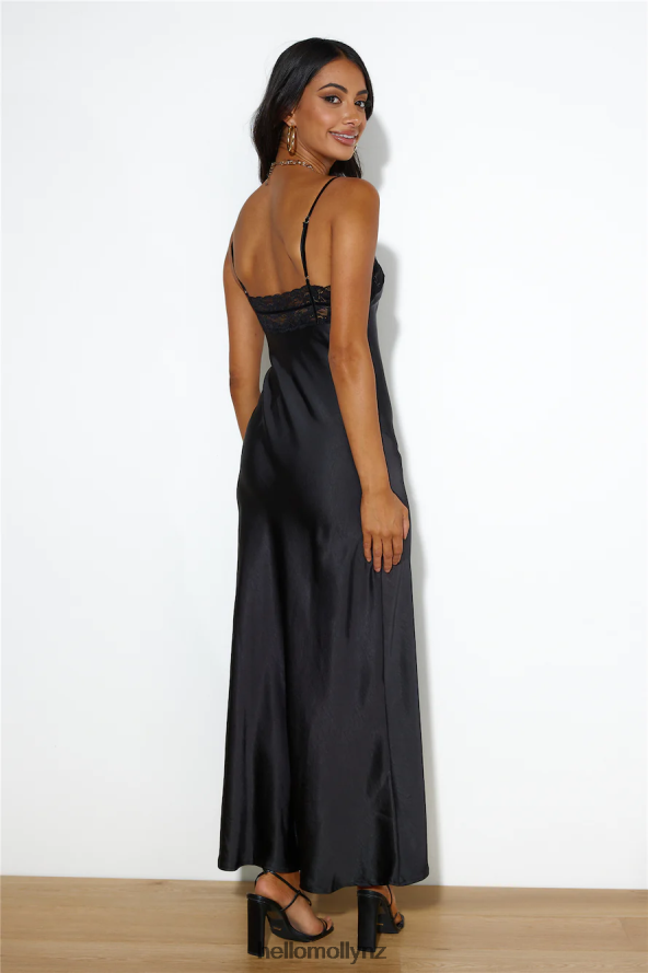 Hello Molly Dreams Of Silk Maxi Dress Black PBN8866042 Clothing
