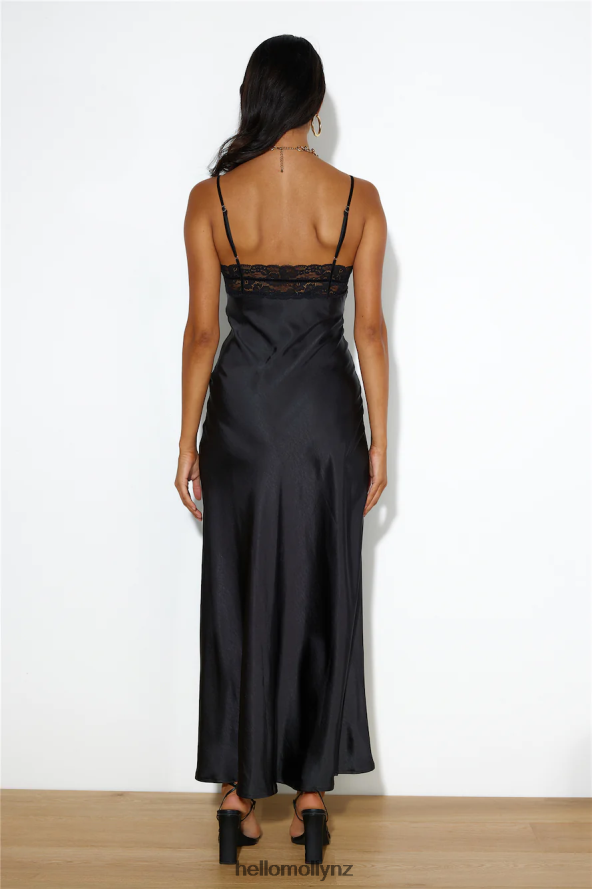 Hello Molly Dreams Of Silk Maxi Dress Black PBN8866042 Clothing
