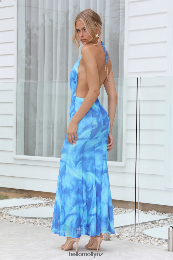 Hello Molly Extravagant Girl Maxi Dress Blue PBN8865999 Clothing