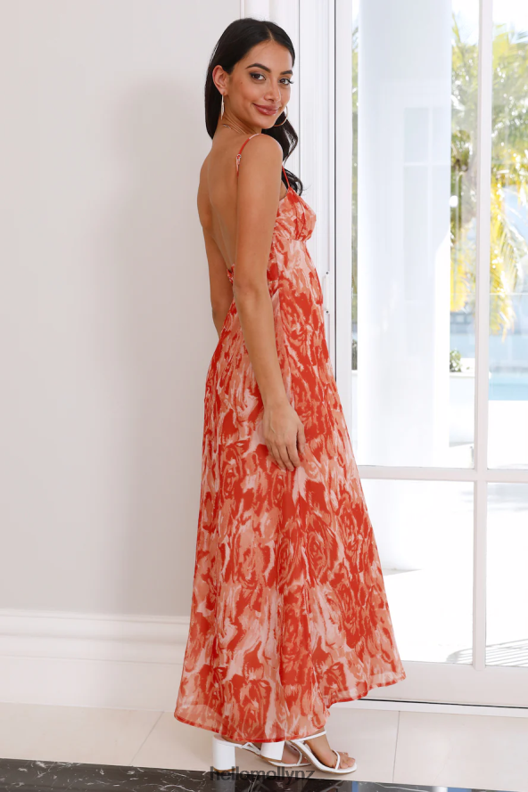 Hello Molly Feeling Loved Maxi Dress Orange PBN8865681 Clothing