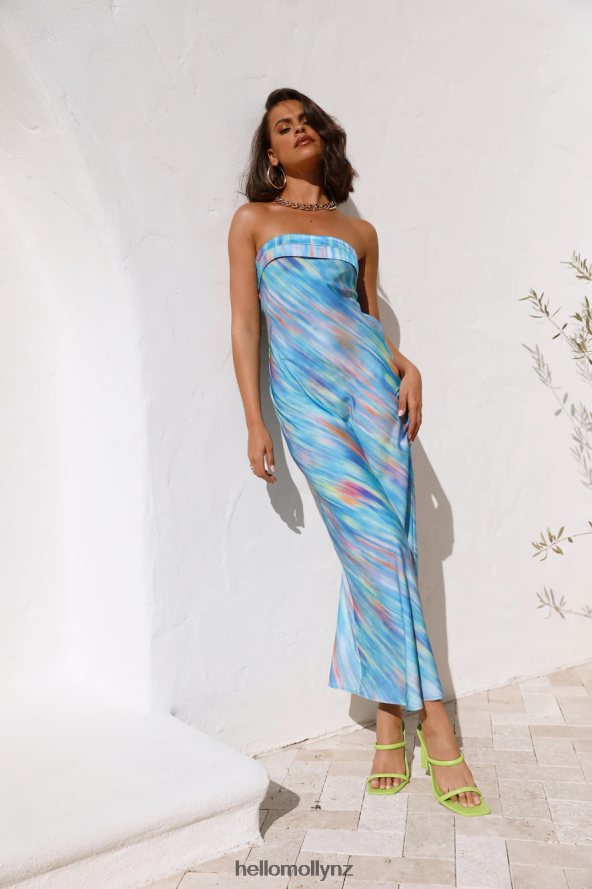 Hello Molly Flirting Game Maxi Dress Blue PBN8866609 Clothing