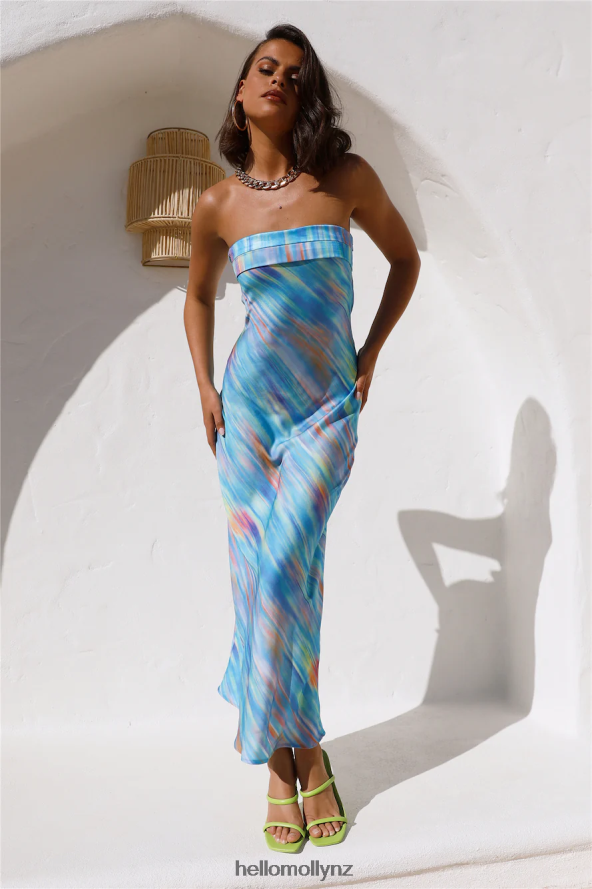 Hello Molly Flirting Game Maxi Dress Blue PBN8866609 Clothing