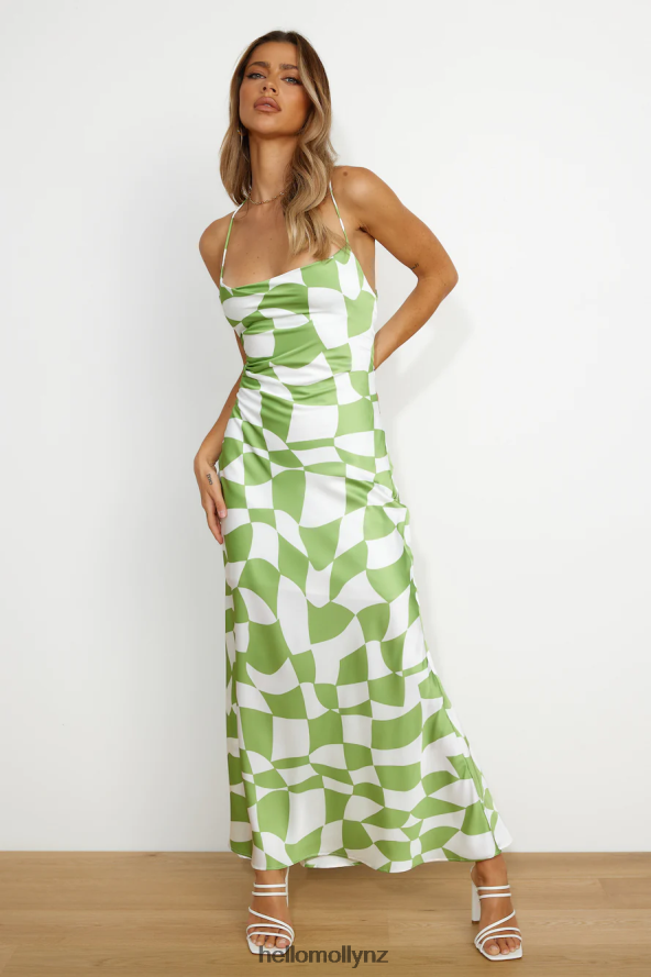 Hello Molly Floating Mind Maxi Dress Green PBN8866244 Clothing