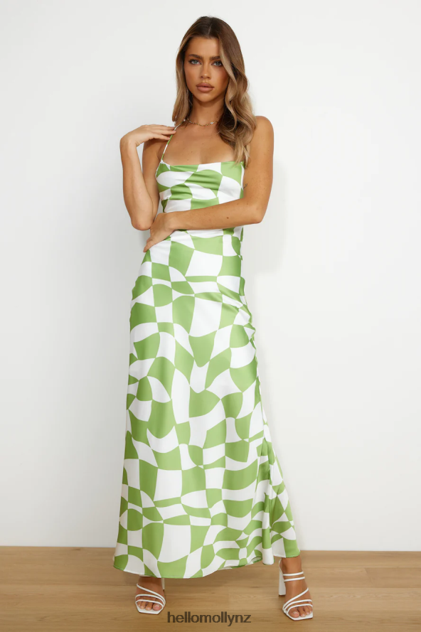 Hello Molly Floating Mind Maxi Dress Green PBN8866244 Clothing