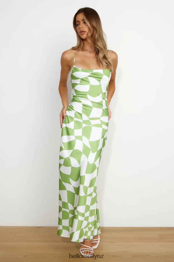 Hello Molly Floating Mind Maxi Dress Green PBN8866244 Clothing