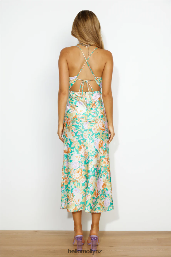 Hello Molly Florals On My Mind Satin Maxi Dress Multi PBN8866204 Clothing