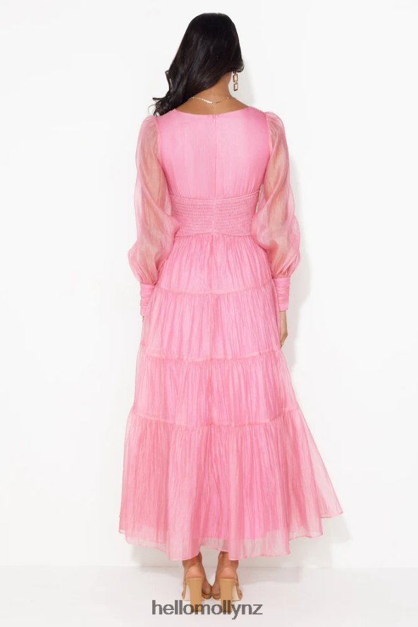 Hello Molly Girls Thriving Long Sleeve Maxi Dress Pink PBN8865547 Clothing